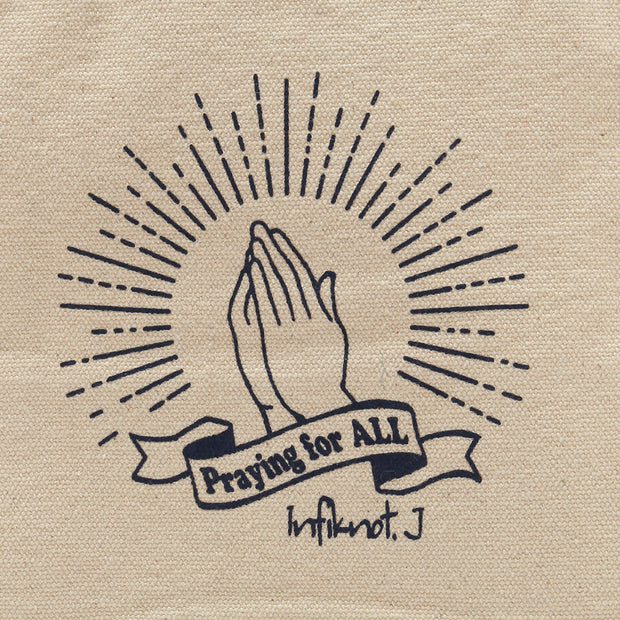 “Praying for all” tote bag