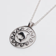 Freedom for all dolphin family necklace
