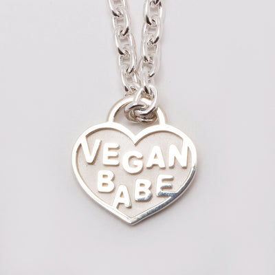 Love is the key vegan babe heart necklace