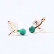 "Misaki" Leaf pierced earrings
