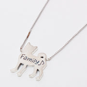 Love Shiba Inu family silver necklace