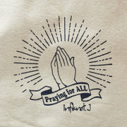 “Praying for all” Bicolor tote bag